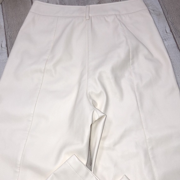 FORE ivory color faux leather pants size small - Picture 6 of 8